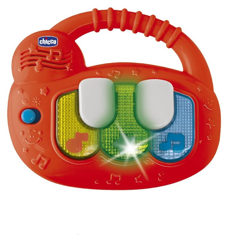 Chicco Piano Musicale Arancione - Gioco Interattivo per Bambini 3-24 Mesi con Effetti Luminosi e Tasti da Premere
