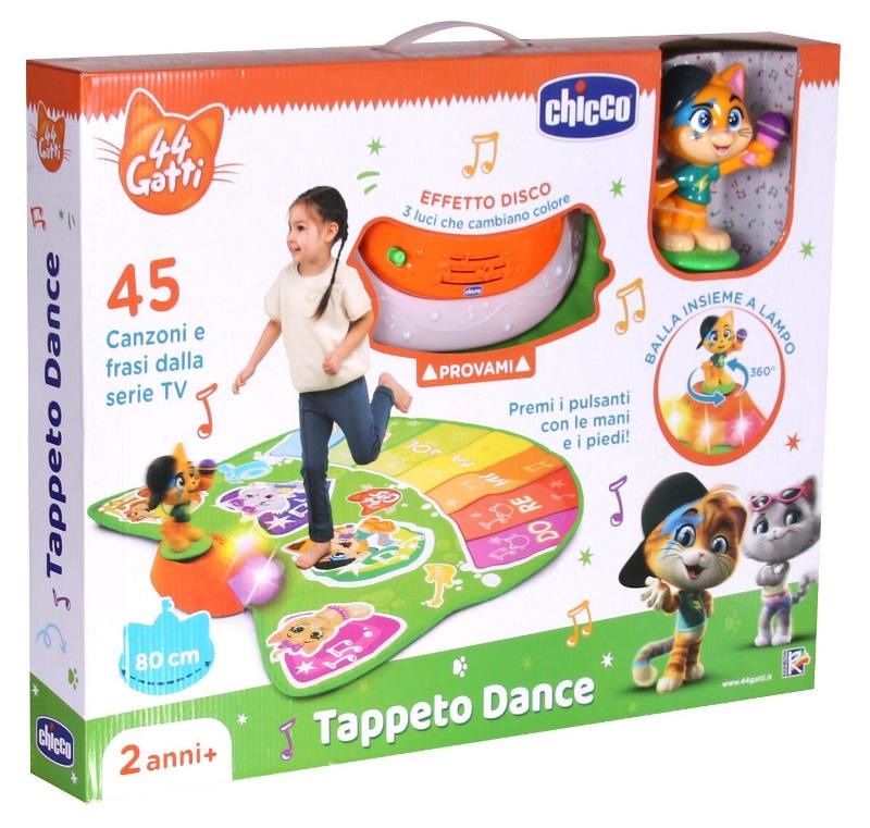 Chicco Tappeto Dance 44 Gatti - Gioco Educativo con Luci RGB e Suoni per Bambini 2-4 Anni