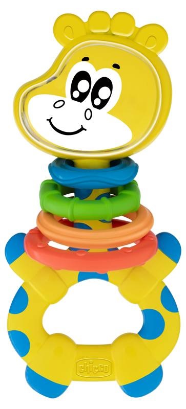 Chicco Trillino Giraffa Cerchiolina - Sonaglio Giallo per Bambini da 3 a 18 Mesi con Stimolazione Tattile