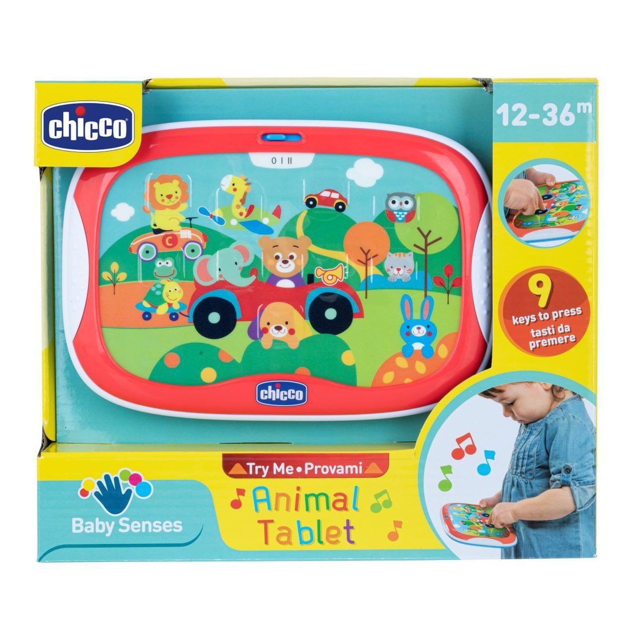 CHICCO Tablet degli Animali - Gioco Elettronico Colorato per Bambini 12-36 Mesi con Suoni di Animali e Veicoli