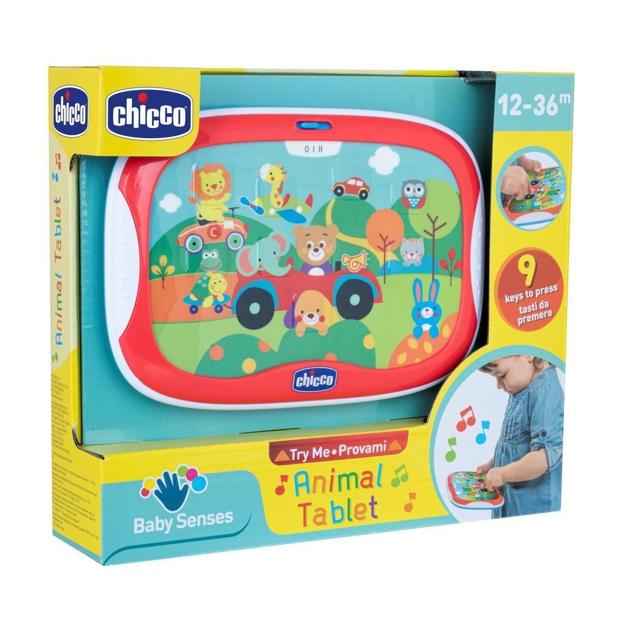 CHICCO Tablet degli Animali - Gioco Elettronico Colorato per Bambini 12-36 Mesi con Suoni di Animali e Veicoli