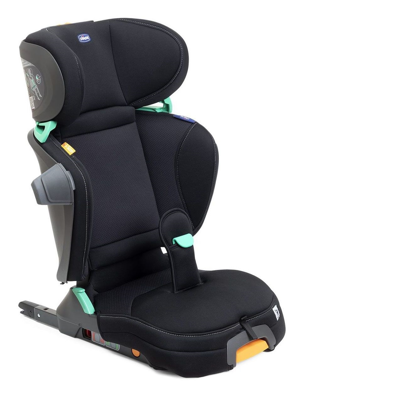 Chicco Fold&Go I-Size Seggiolino Auto 15-36 kg, 100-150 cm, Reclinabile e Pieghevole, con ISOFIX e Protezione Laterale, Nero