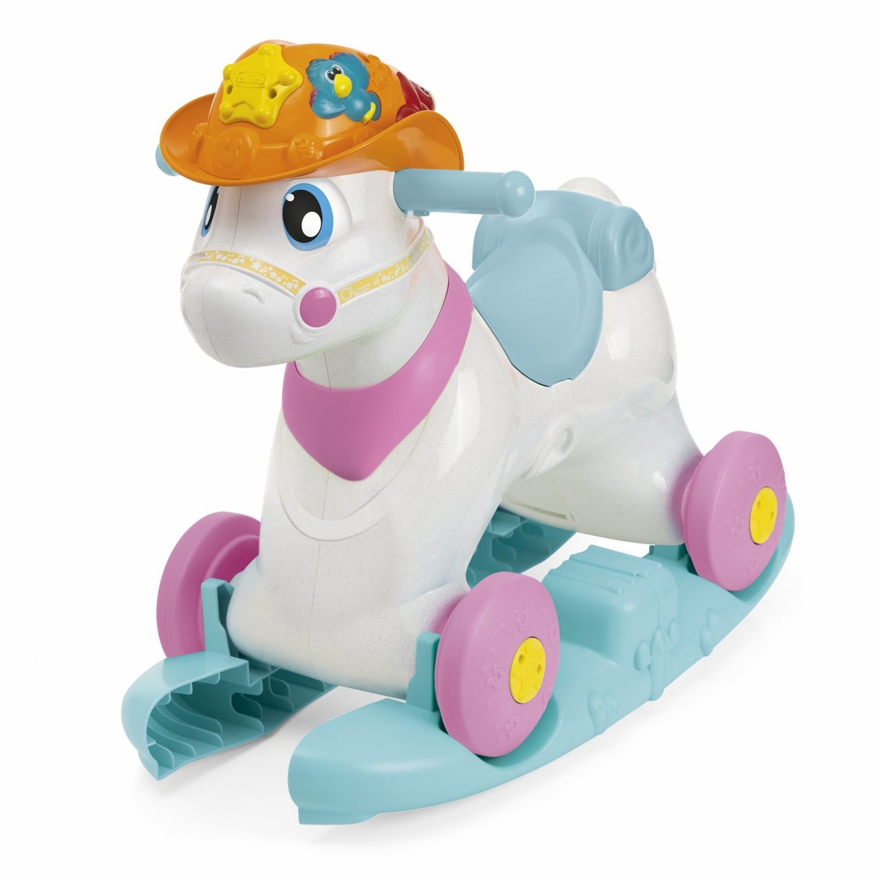 Chicco Miss Baby Rodeo - Cavallo a Dondolo Cavalcabile Interattivo per Bambini 1-3 Anni con Effetti Sonori e Due Modalità di Utilizzo