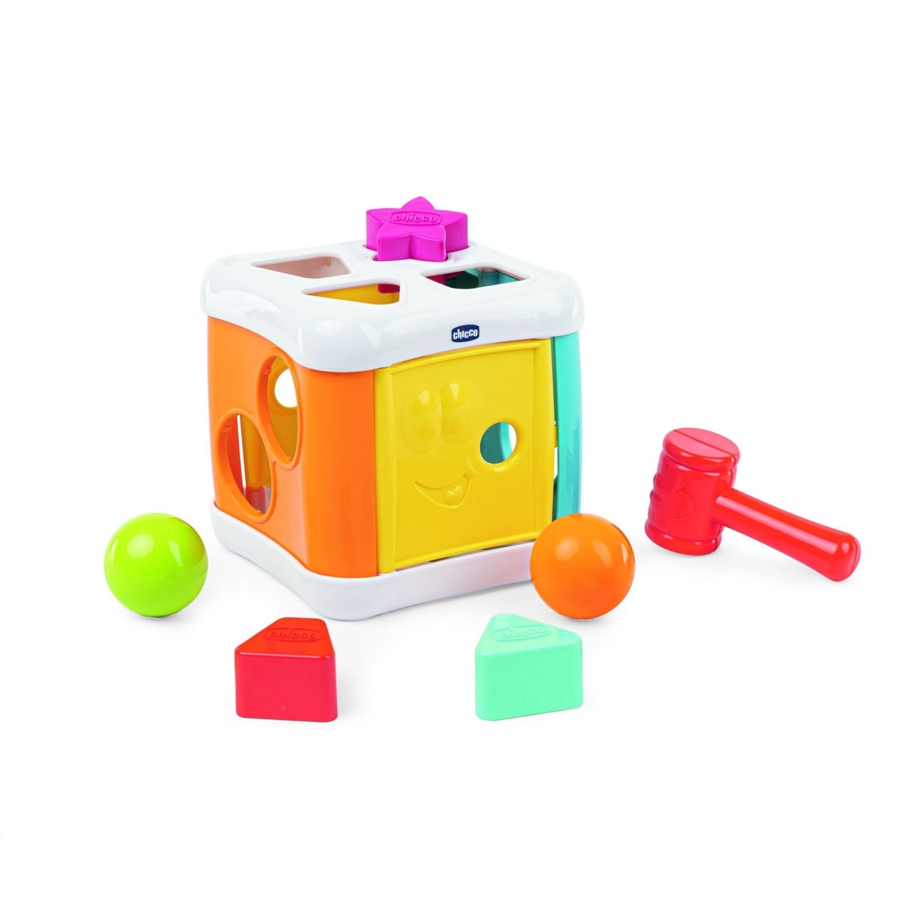 Chicco Cubo Incastra & Martella 2 in 1 - Gioco educativo per bambini 10-36 mesi con martello e forme geometriche