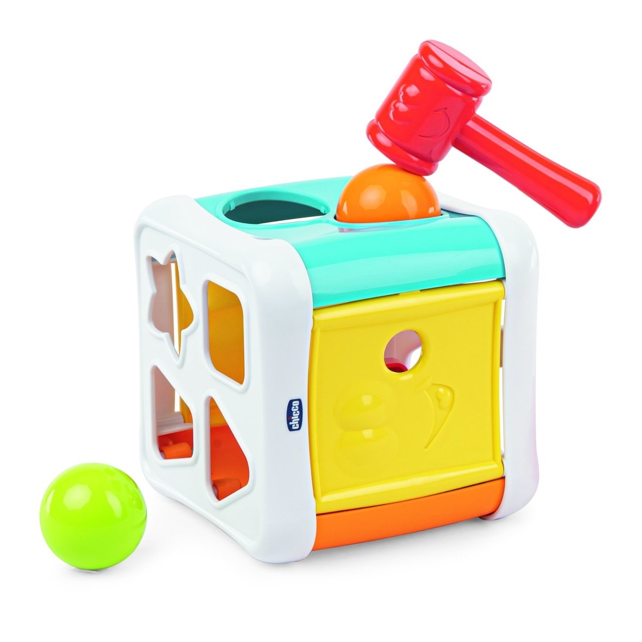 Chicco Cubo Incastra & Martella 2 in 1 - Gioco educativo per bambini 10-36 mesi con martello e forme geometriche