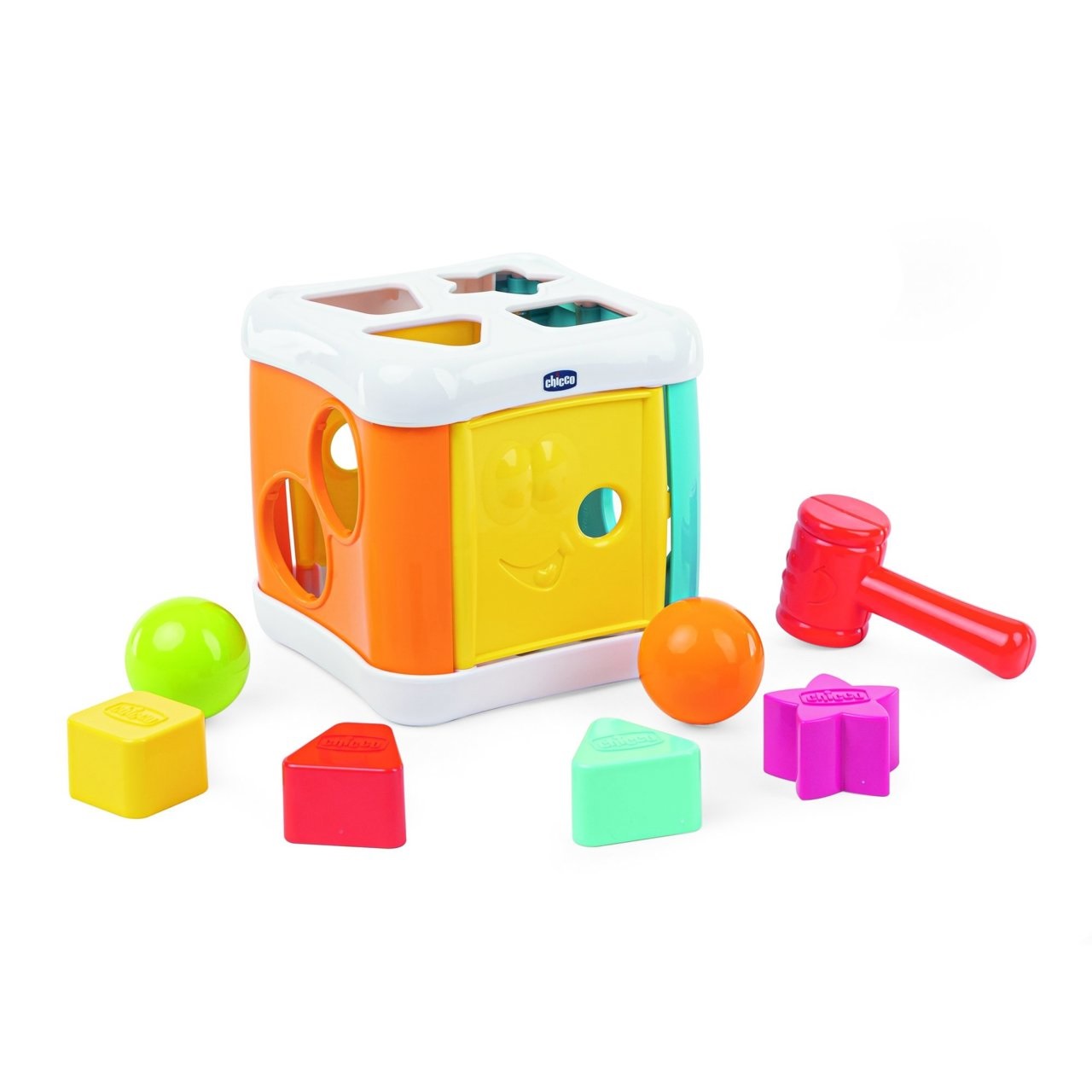 Chicco Cubo Incastra & Martella 2 in 1 - Gioco educativo per bambini 10-36 mesi con martello e forme geometriche