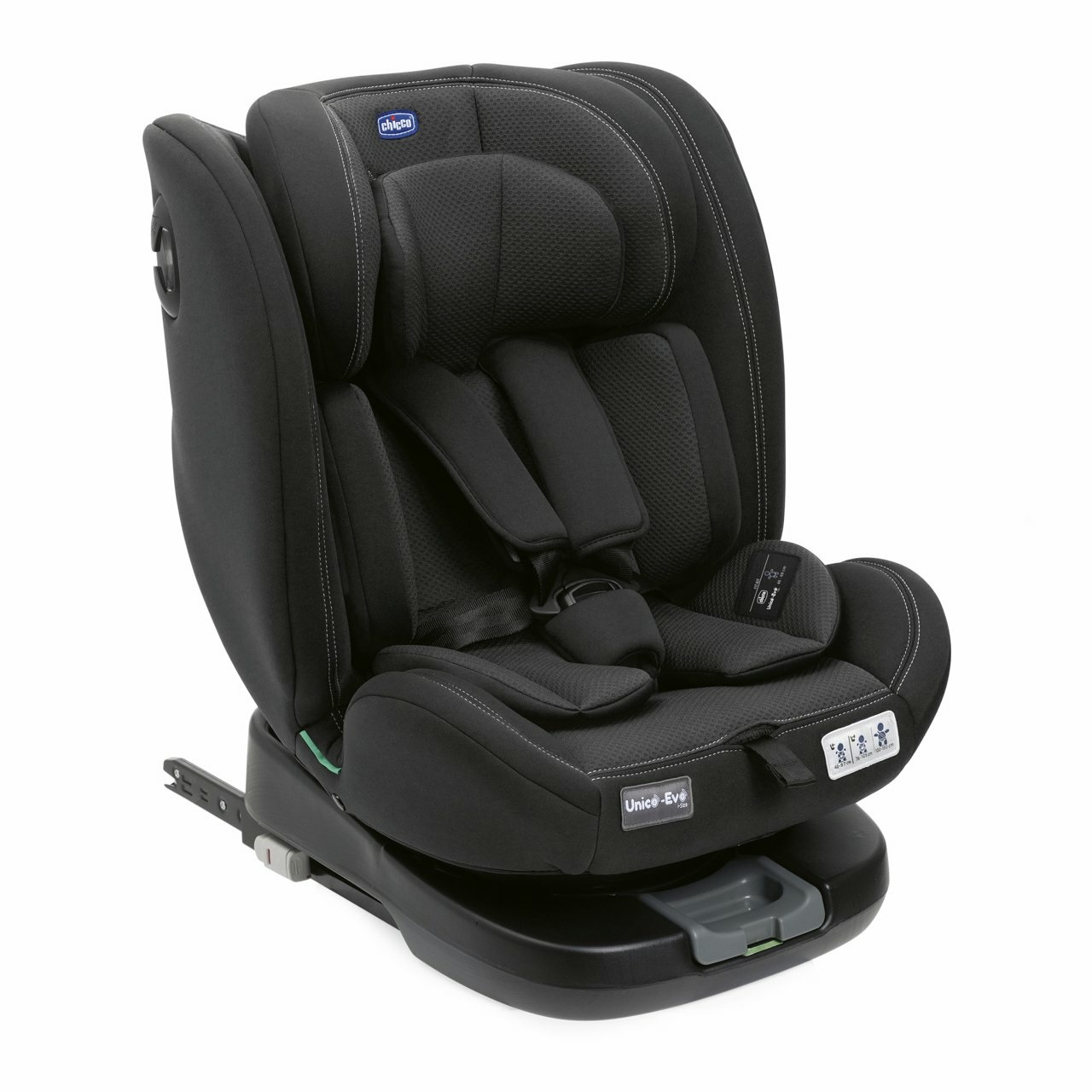 Chicco Unico Evo I-Size Seggiolino Auto 0-36 Kg, Isofix, Girevole a 360°, Reclinabile, Omologato ECE R129/03, Gruppo 0 /1/2/3 (40-150 cm, 0 mesi - 12 anni)