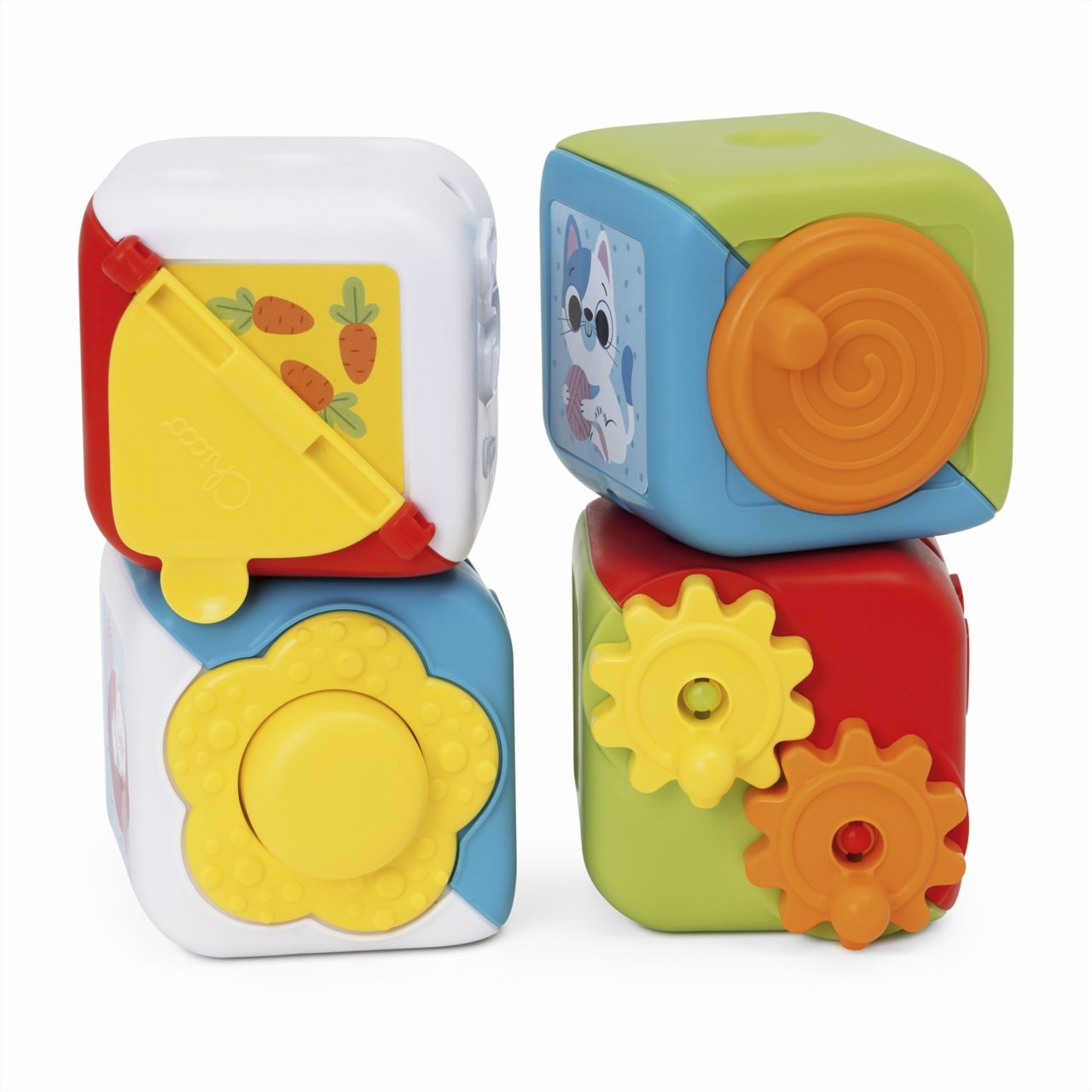 Chicco Cubi Multiattività 2in1 - Gioco Educativo per Bambini 10-36 Mesi con Quattro Cubi Colorati e Attività Manuali