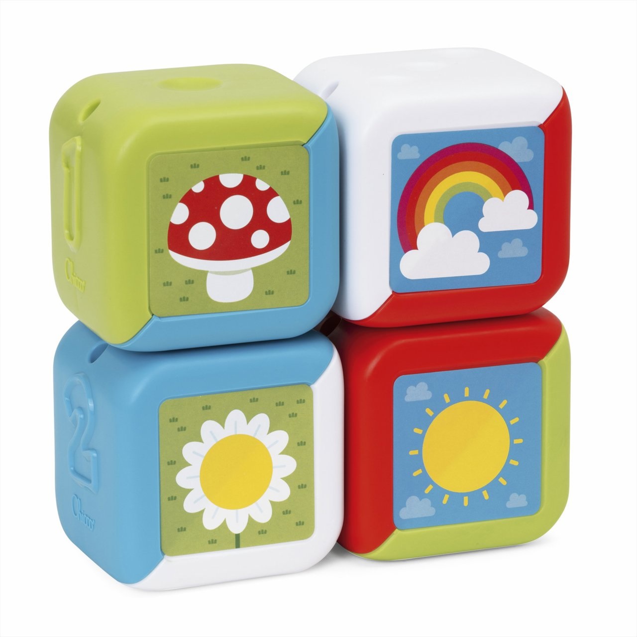 Chicco Cubi Multiattività 2in1 - Gioco Educativo per Bambini 10-36 Mesi con Quattro Cubi Colorati e Attività Manuali