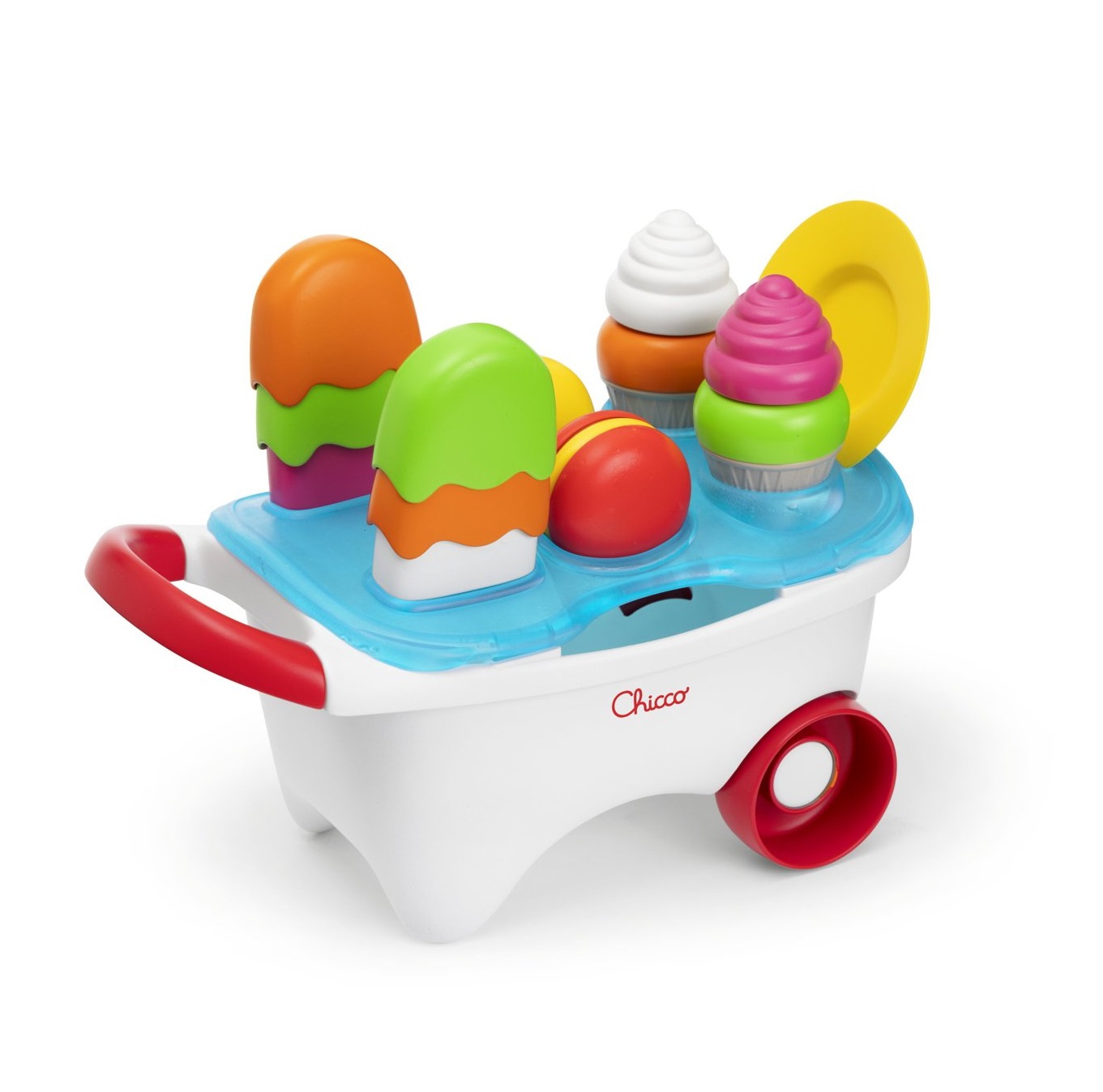 Chicco Carretto dei Gelati - Gioco Educativo 2in1 per Bambini 12-36 Mesi con 19 Pezzi
