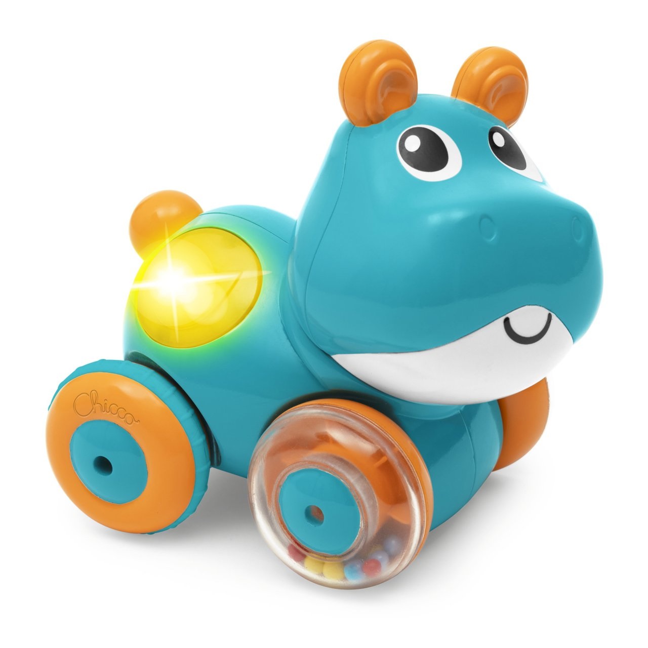 Chicco Hippo Sprint&Go - Gioco Trainabile Elettronico con Melodie, Suoni e Luci, Stimola il Gattonamento, Ruote in Gomma, 6-36 Mesi