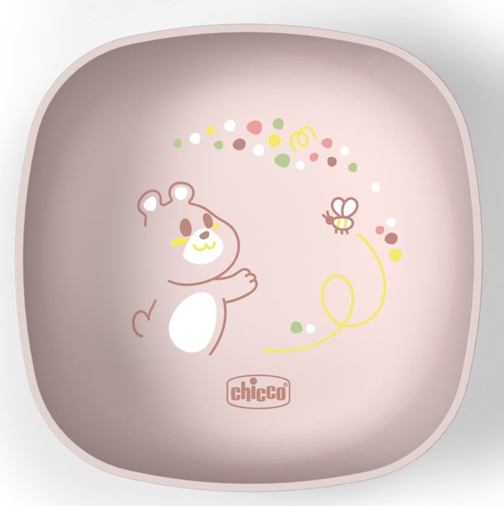 Chicco Ciotola con Coperchio 6m Rosa - Pratica per Svezzamento, Impilabile e in Silicone