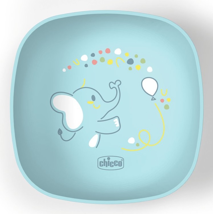 Chicco Ciotola con Coperchio in Silicone 6M Azzurro - Pratica e Impilabile per Bambini