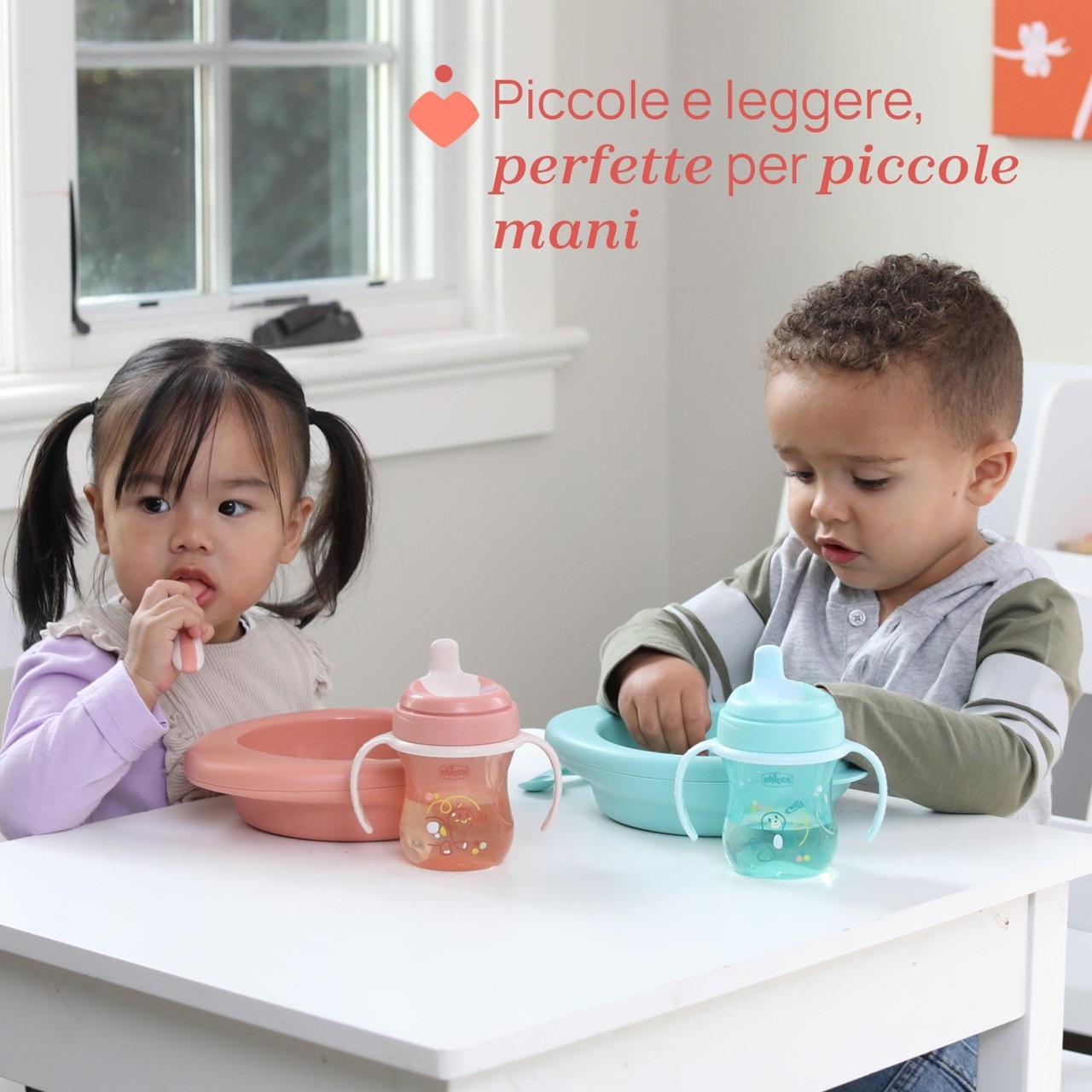 Chicco Posatine Inox 18M Rosa - Set di Posate per Bambini in Acciaio Inossidabile, Forchetta e Cucchiaio, Facili da Impugnare, 2 Pezzi
