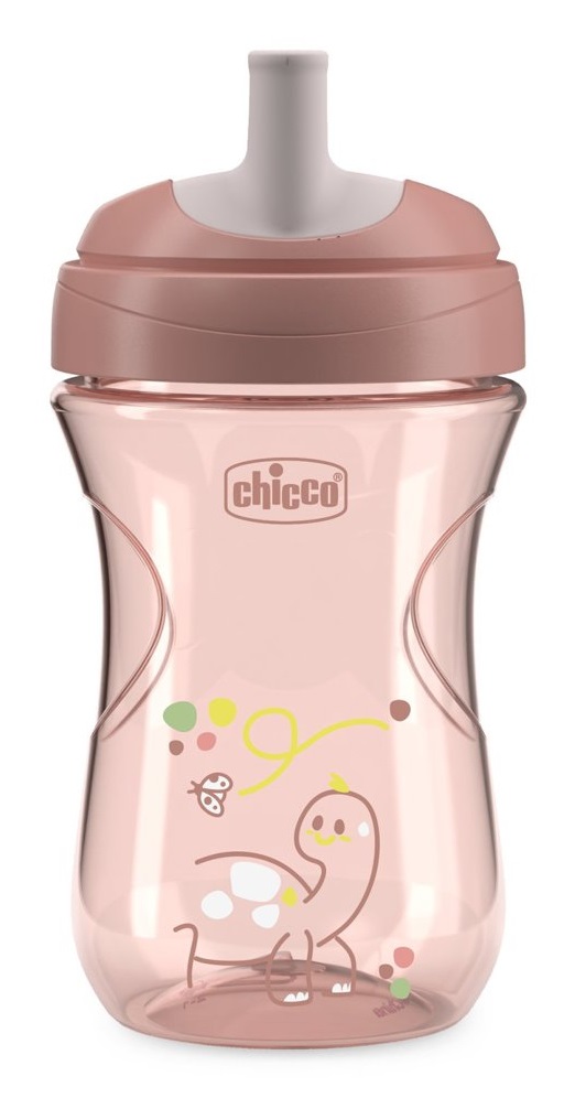Chicco Tazza Advanced Rosa 12M 266 ml - Antigoccia con Beccuccio Ergonomico e Valvola, Senza BPA