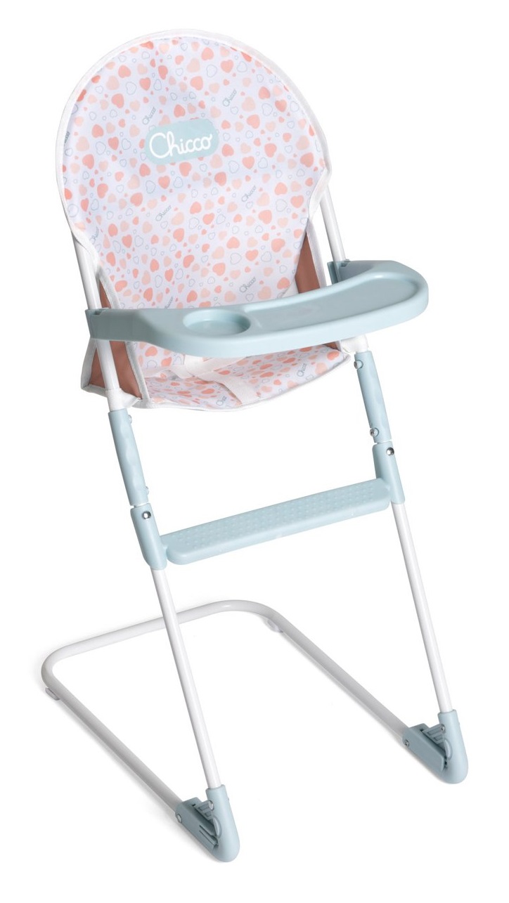 Chicco Seggiolone per Bambole My First Doll - Accessorio Realistico con Vassoio, Poggiapiedi e Struttura in Metallo, per Bambini da 3 Anni in su