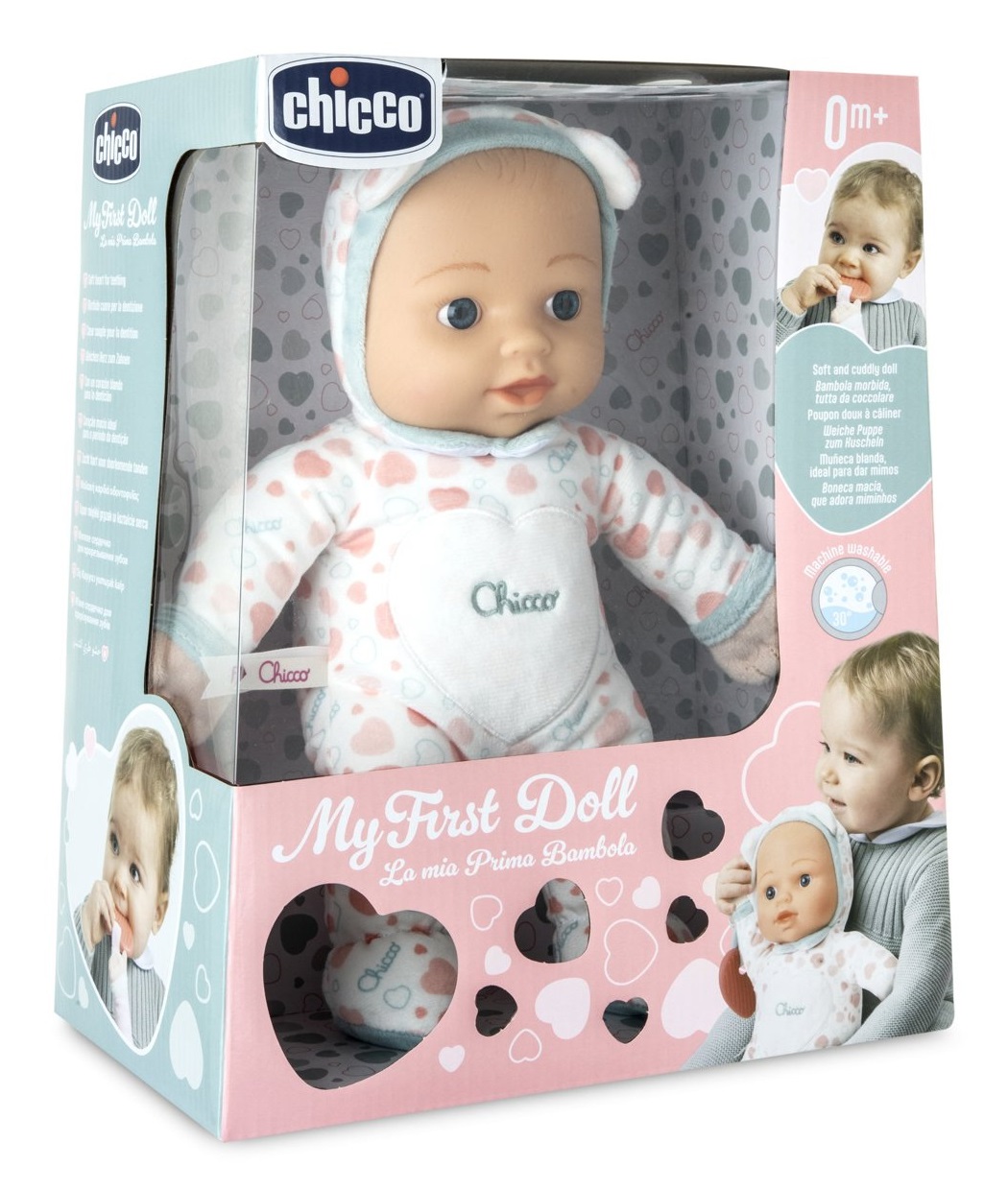 Chicco La Mia Prima Bambola - Morbida e Leggera con Cuore Massaggiagengive, 30 cm, Lavabile, per Neonati