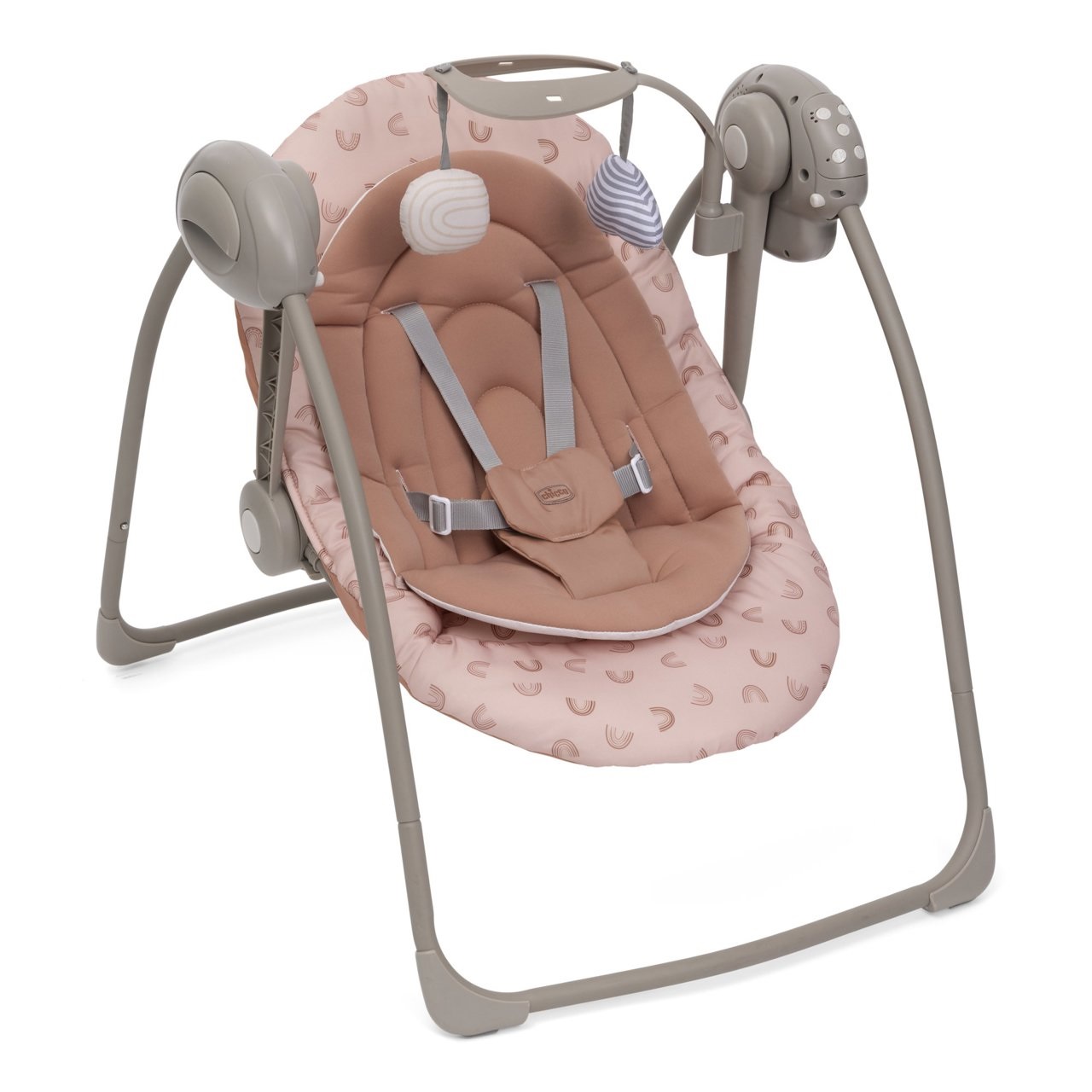 Chicco Sdraietta Elettronica Swing & Play Terracotta con 5 Velocità e Melodie per Neonati