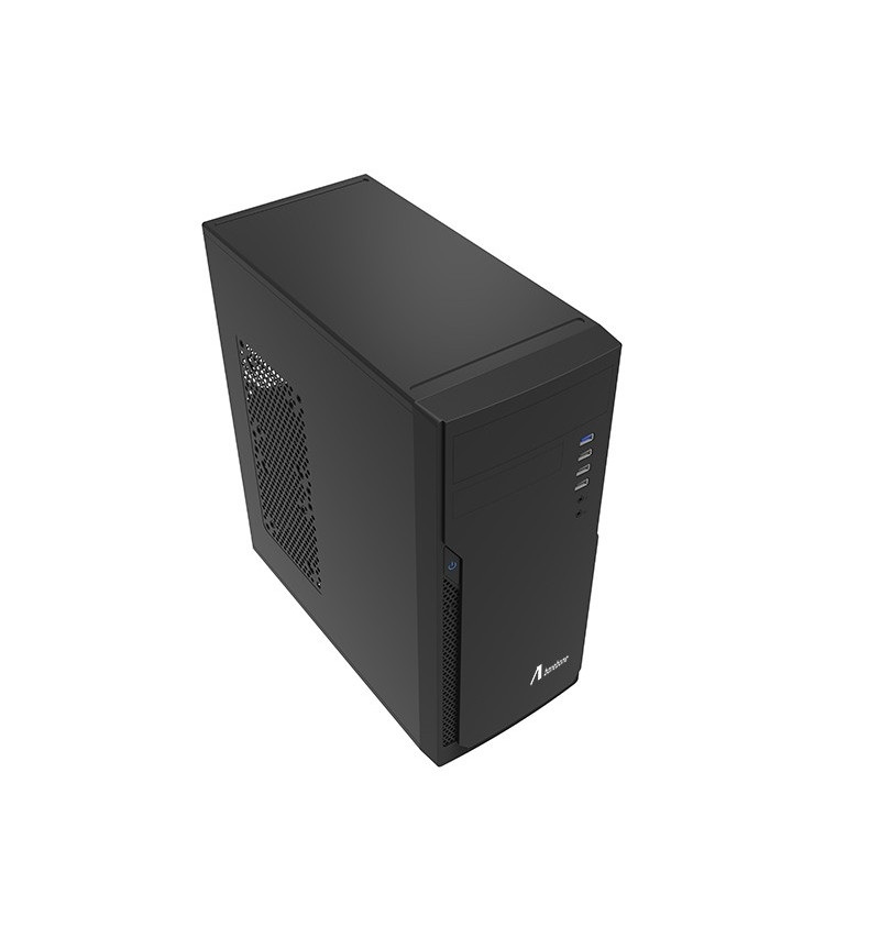 ADJ Case Mid-Tower 500W con Alimentatore, 1 USB 3.0, 3 USB 2.0, Compatibile ATX/m-ATX/mini-ITX, Nero