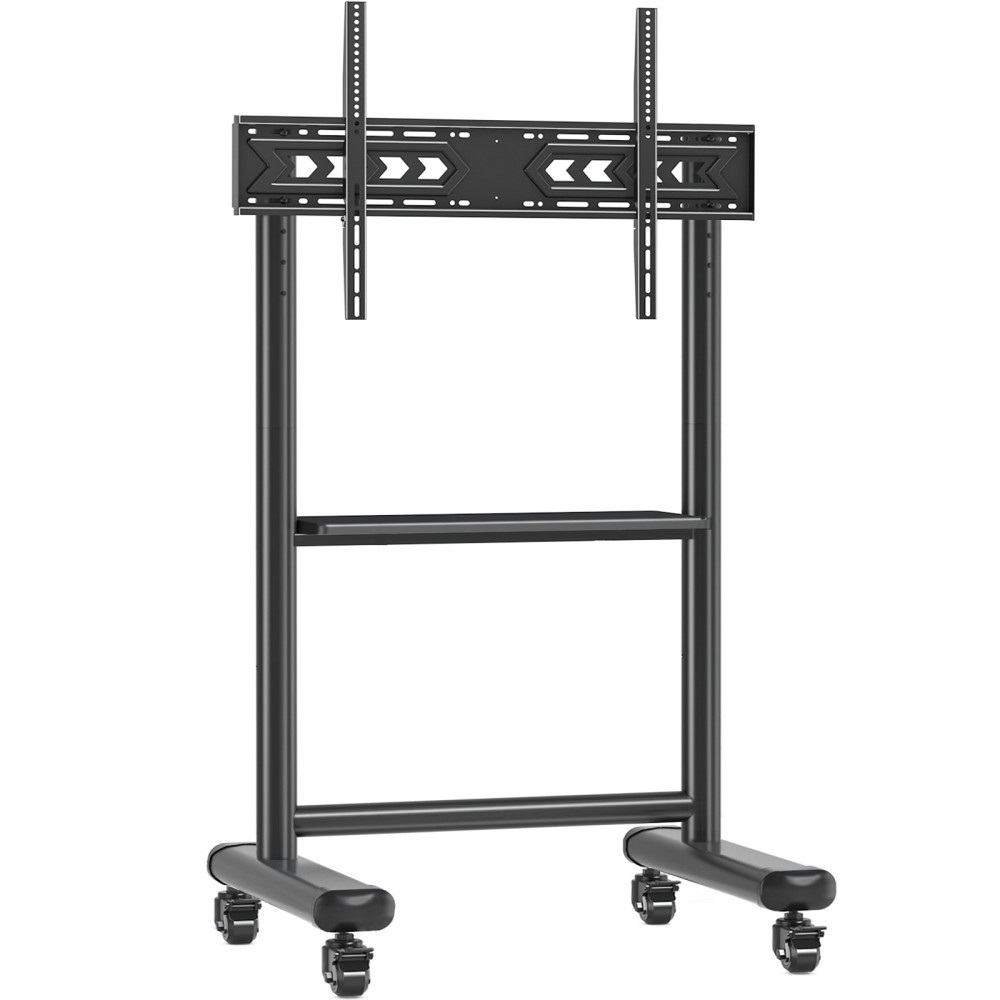 Techly Supporto a Pavimento Trolley TV LCD/LED/Plasma 60-86'' Multifunzione con Altezza Regolabile e Mensola per Accessori