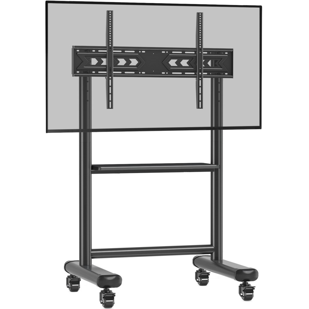Techly Supporto a Pavimento Trolley TV LCD/LED/Plasma 60-86'' Multifunzione con Altezza Regolabile e Mensola per Accessori