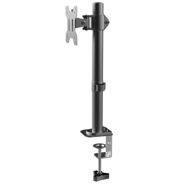 Techly Supporto da Scrivania con Morsetto per Monitor 13-32'' - Braccio Corto Inclinabile, Ergonomico e Salvaspazio