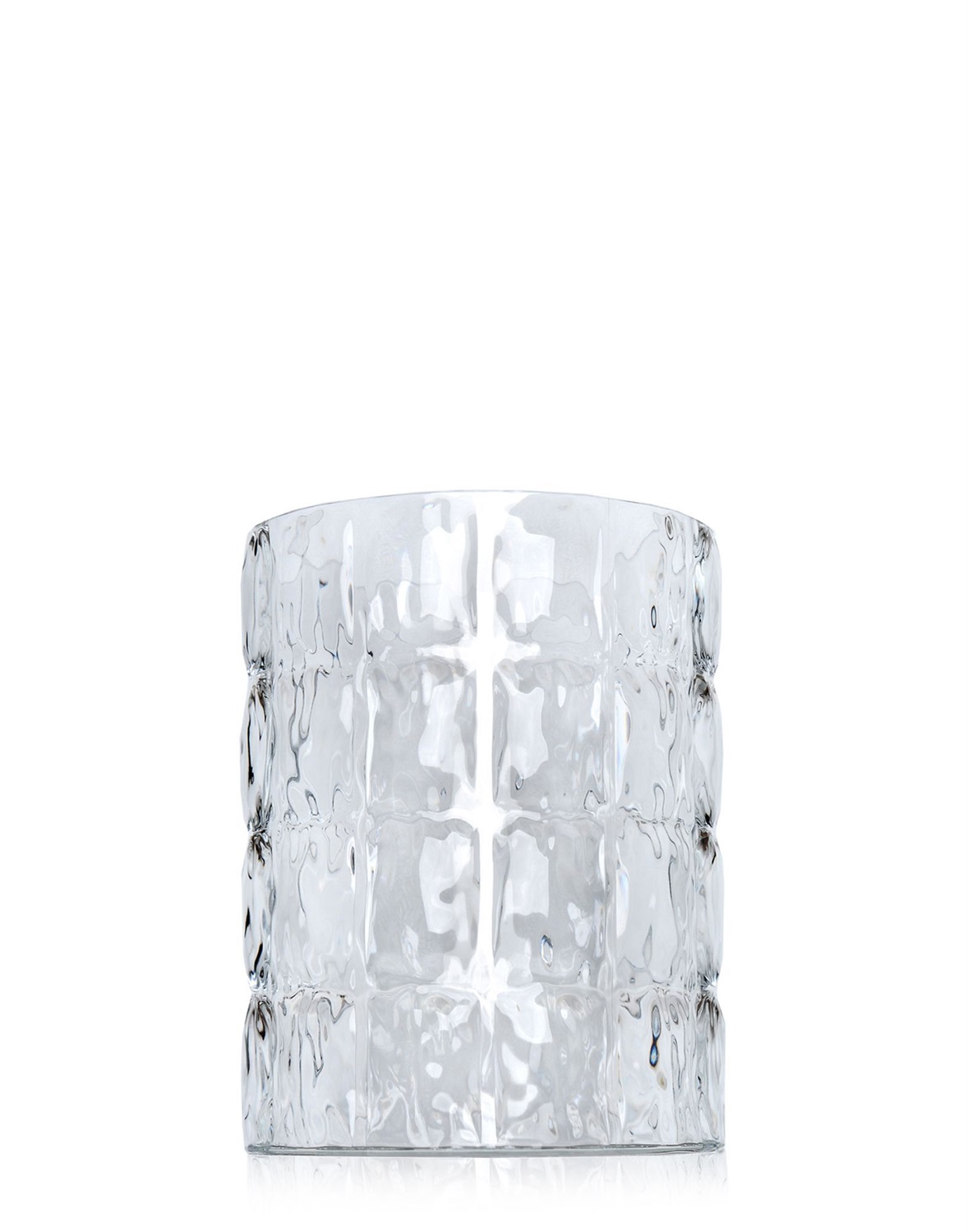Kartell Vaso Matelassé 1225/B4 - Cristallo, Design Patricia Urquiola, Ø 23 x H 30 cm, PMMA Trasparente, Indoor/Outdoor