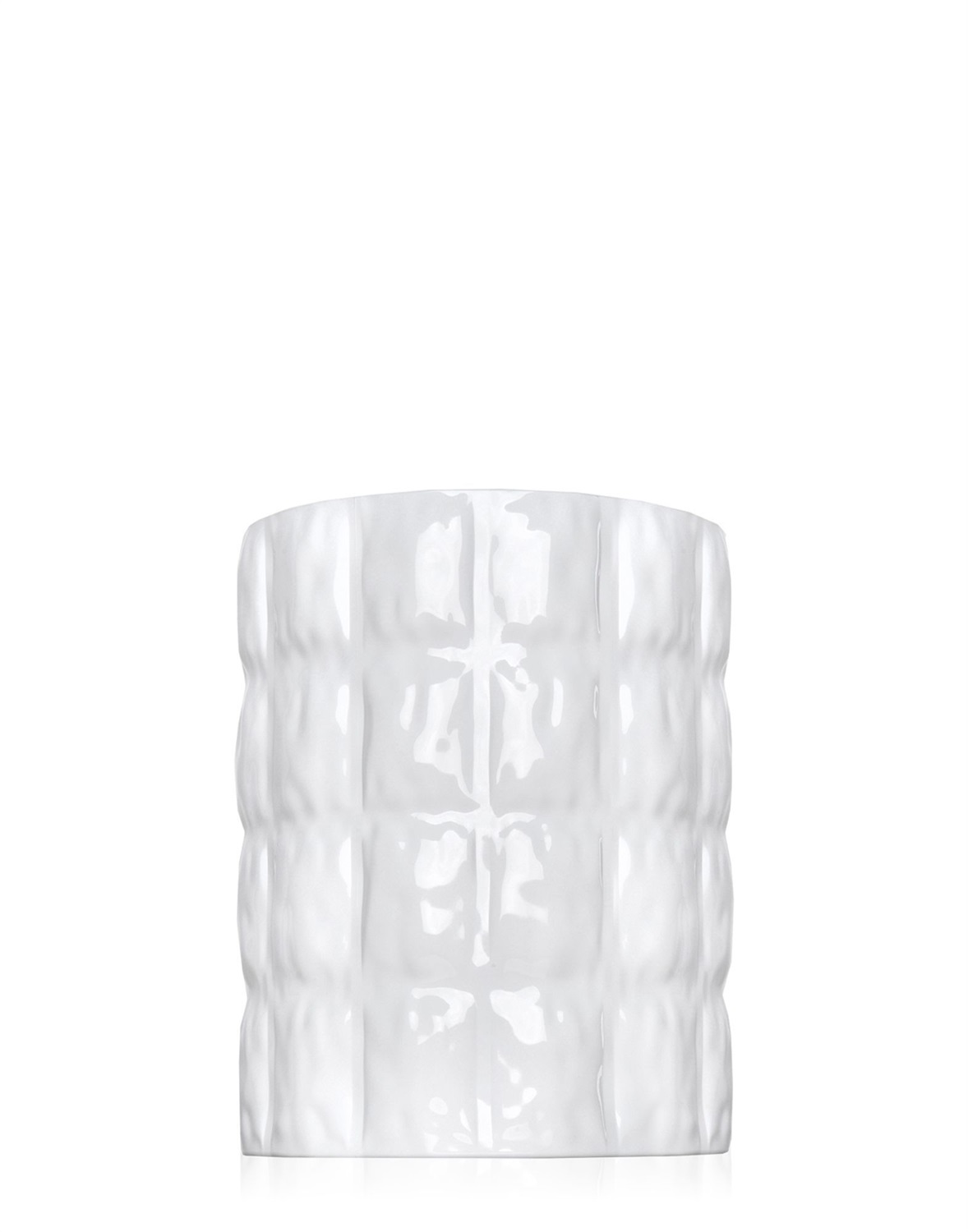 Kartell Matelassé Vaso Bianco Brillante 23 x 30 cm - Design Patricia Urquiola, Materiale PMMA, Indoor/Outdoor