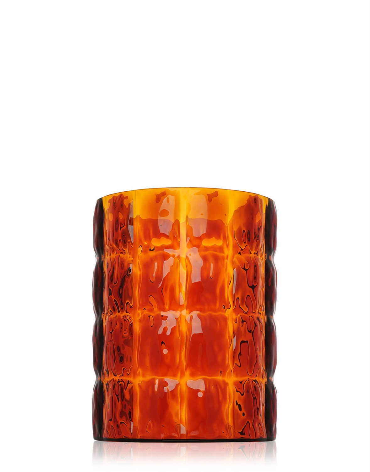 Kartell Vaso Matelassé Ambra - Design Patricia Urquiola, Ø 23 x H 30 cm, PMMA Trasparente, Indoor/Outdoor