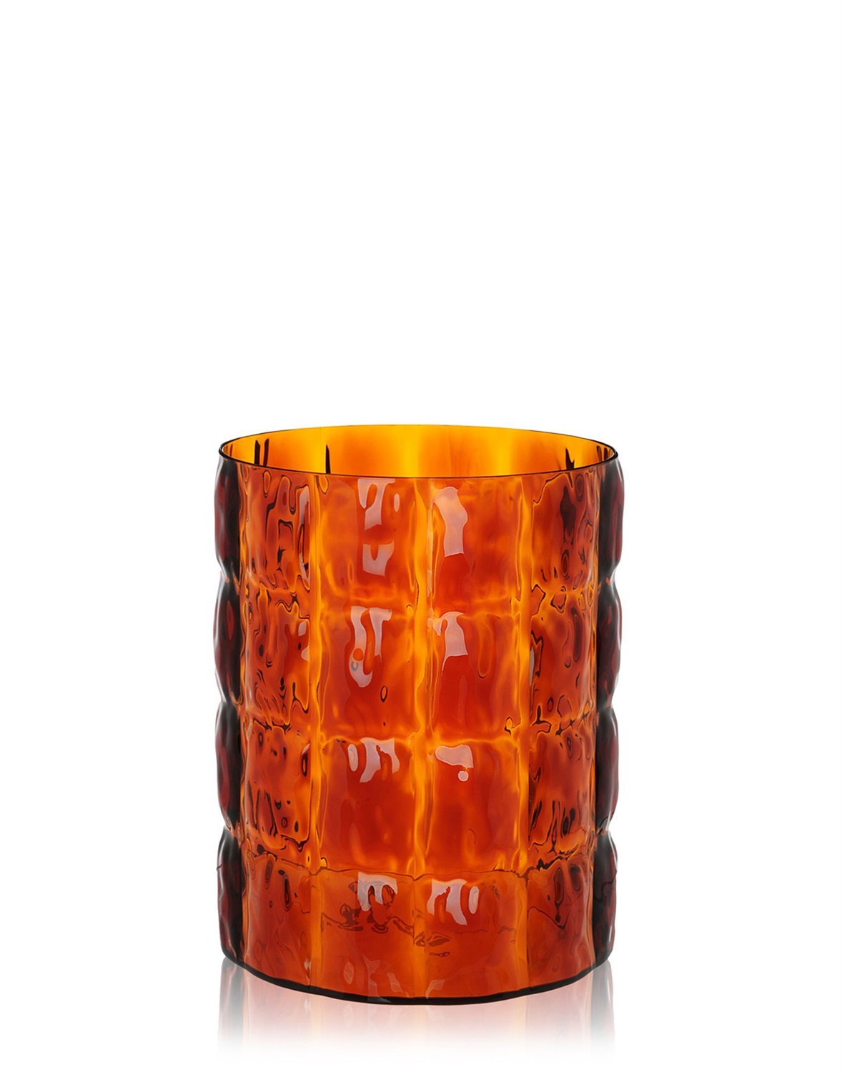 Kartell Vaso Matelassé Ambra - Design Patricia Urquiola, Ø 23 x H 30 cm, PMMA Trasparente, Indoor/Outdoor