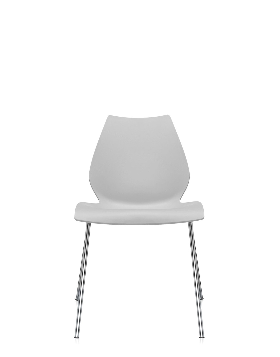 KARTELL Maui Sedia Senza Braccioli - Set da 2, Grigio Chiaro, Design Vico Magistretti
