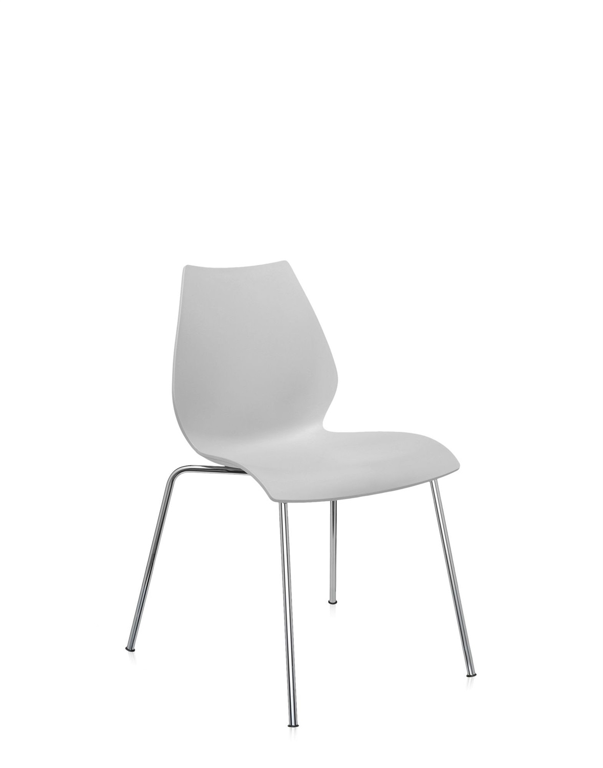 KARTELL Maui Sedia Senza Braccioli - Set da 2, Grigio Chiaro, Design Vico Magistretti