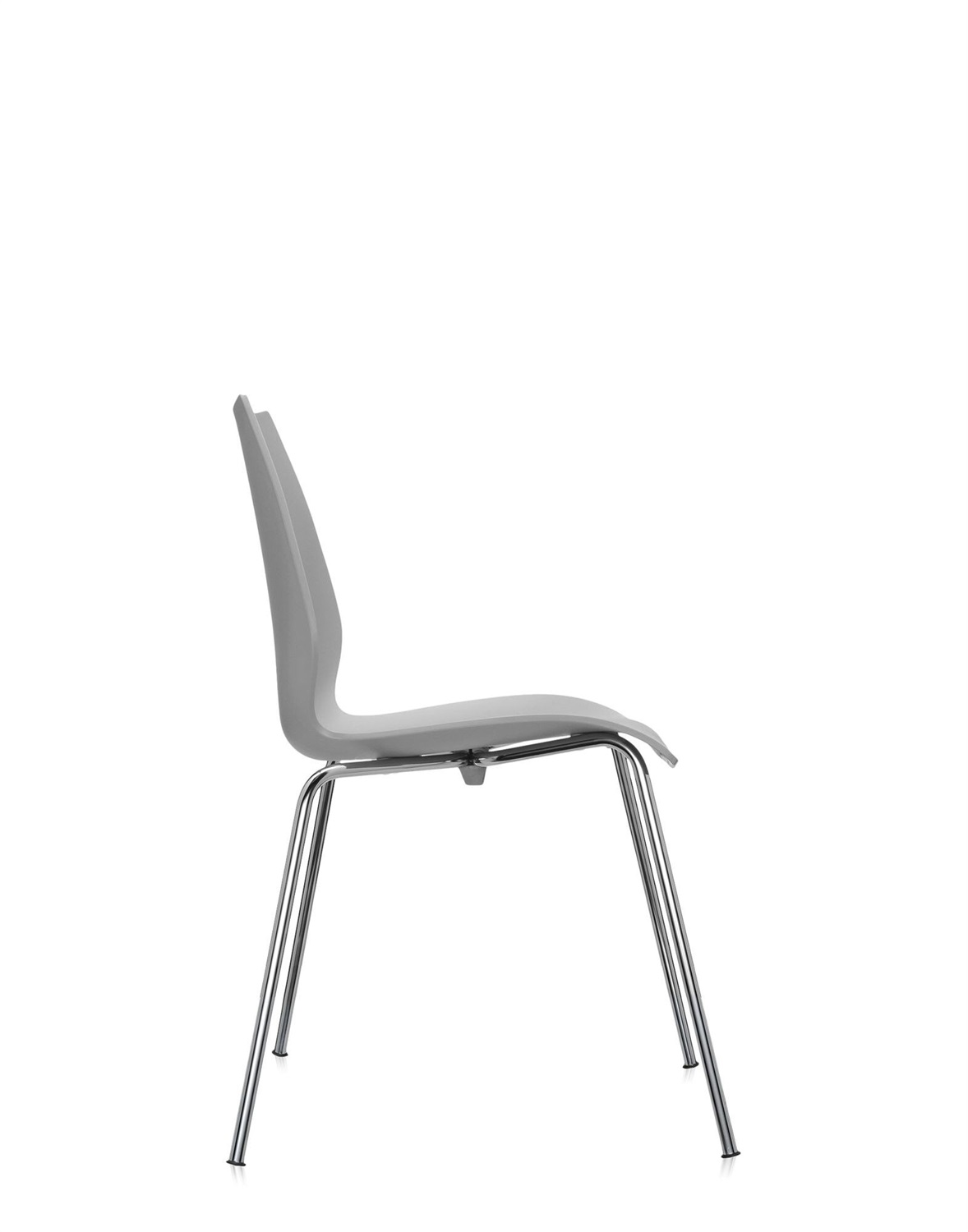 KARTELL Maui Sedia Senza Braccioli - Set da 2, Grigio Chiaro, Design Vico Magistretti