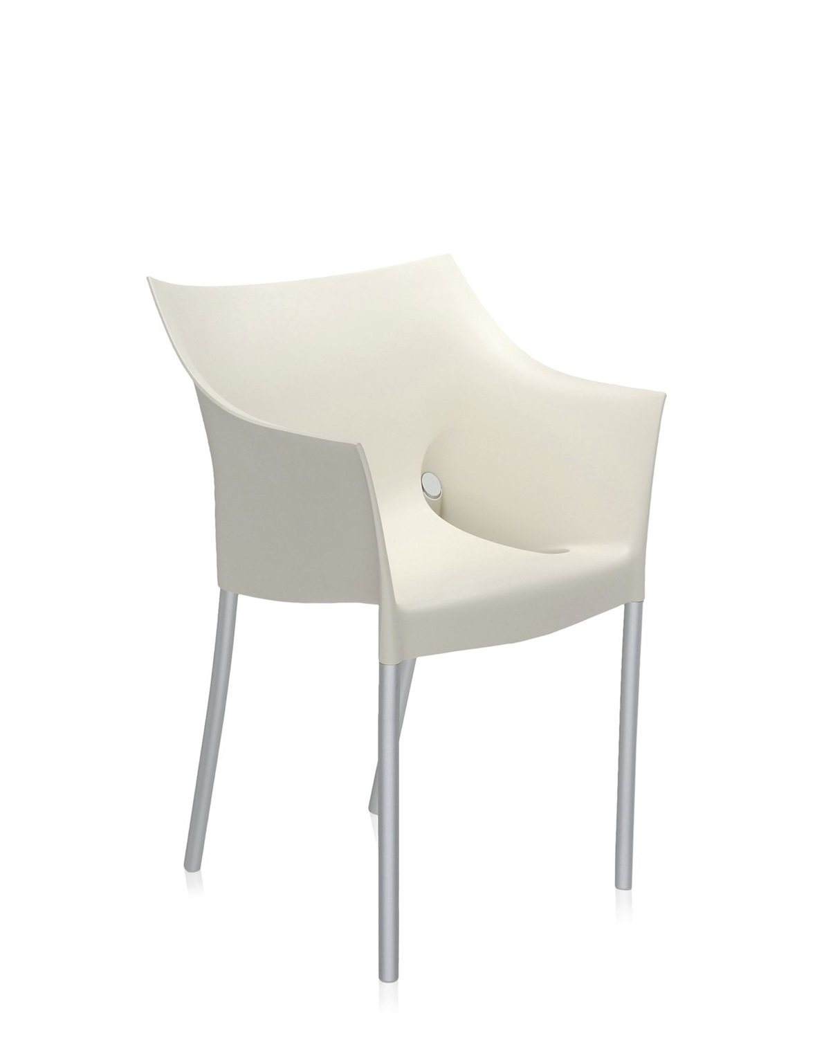 Kartell Dr.No Poltrona Impilabile - Bianco - Alluminio e Polipropilene - Design Philippe Starck