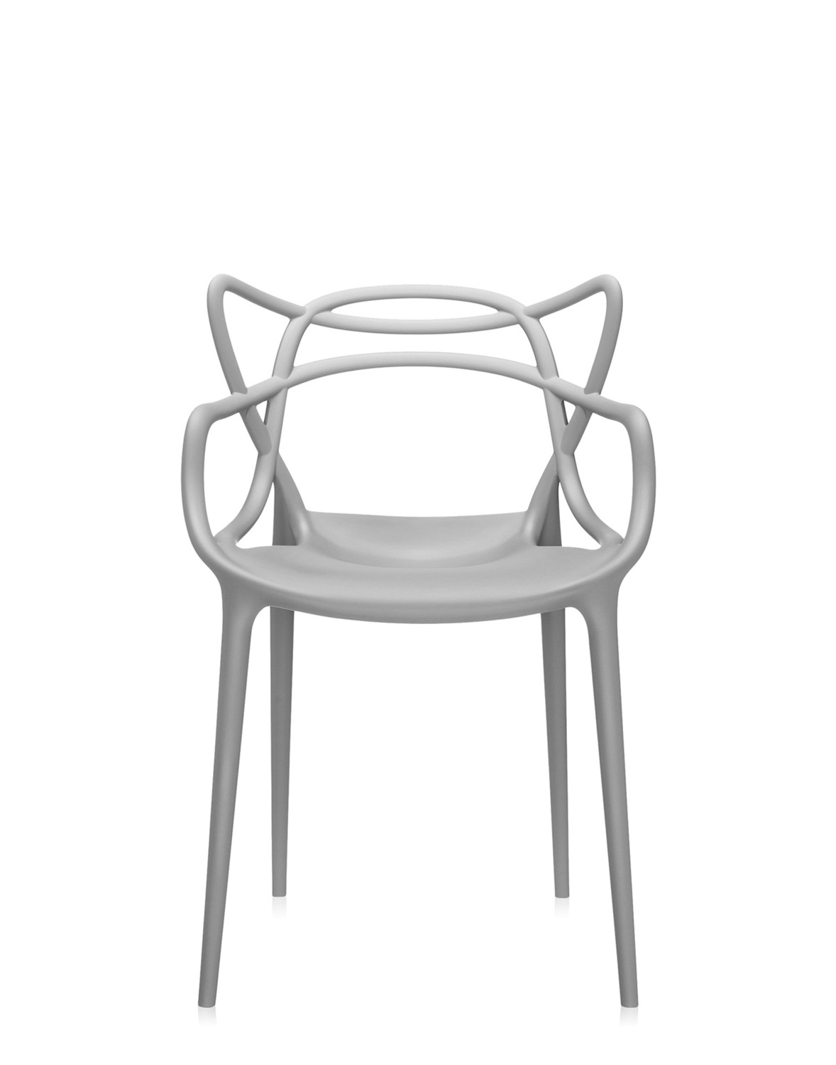 Kartell Sedia Masters Grigio - Design Philippe Starck, Impilabile, Materiale Riciclato, Set di 2