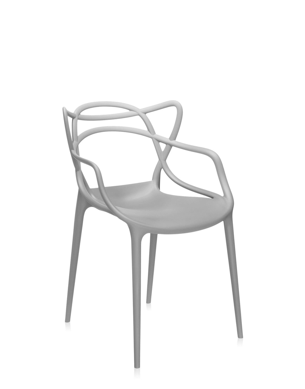 Kartell Sedia Masters Grigio - Design Philippe Starck, Impilabile, Materiale Riciclato, Set di 2