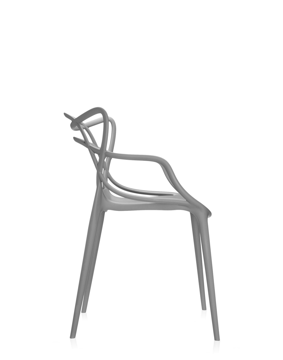 Kartell Sedia Masters Grigio - Design Philippe Starck, Impilabile, Materiale Riciclato, Set di 2