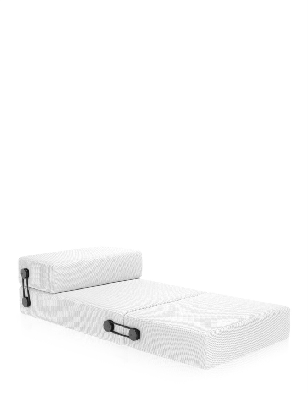 Kartell Trix Chaise Longue Trasformabile in Pouf - Poliuretano Bianco, 75 x 36 x 100 cm