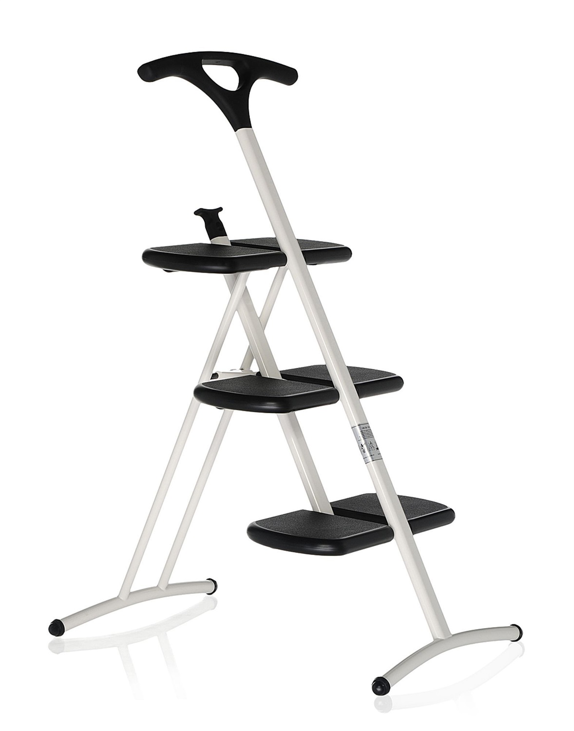 Kartell Tiramisu Scaletta 700003, Bianco - Scaletta pieghevole a tre gradini, Dimensione 43 x 92 x 60 cm, Materiale 50% Acciaio e 50% Polipropilene, Design di Andries Van Onck