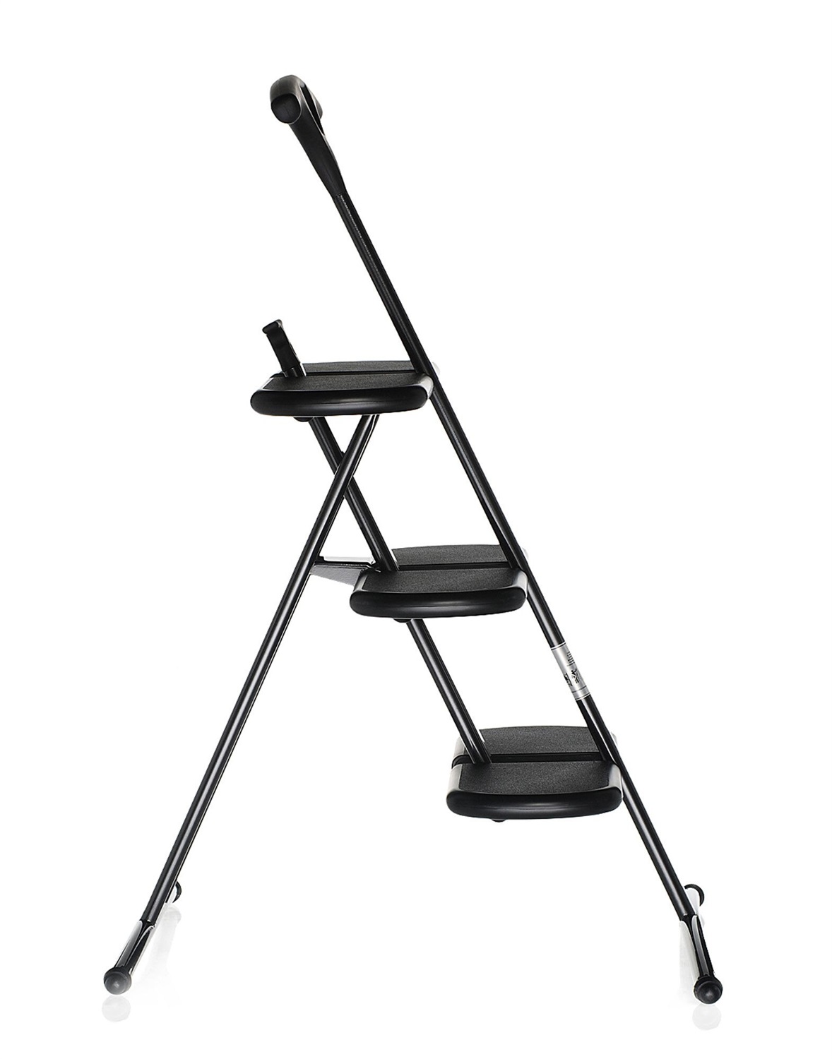 Kartell Tiramisu Scaletta Piega, Nero - 3 Gradini, Acciaio e Polipropilene, Design di Andries Van Onck