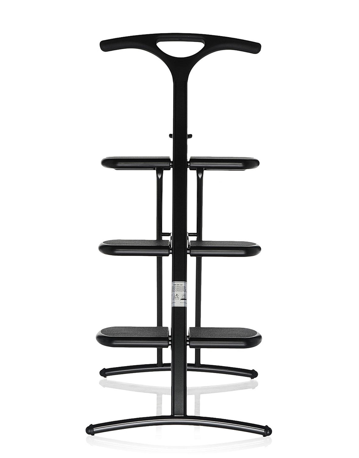 Kartell Tiramisu Scaletta Piega, Nero - 3 Gradini, Acciaio e Polipropilene, Design di Andries Van Onck