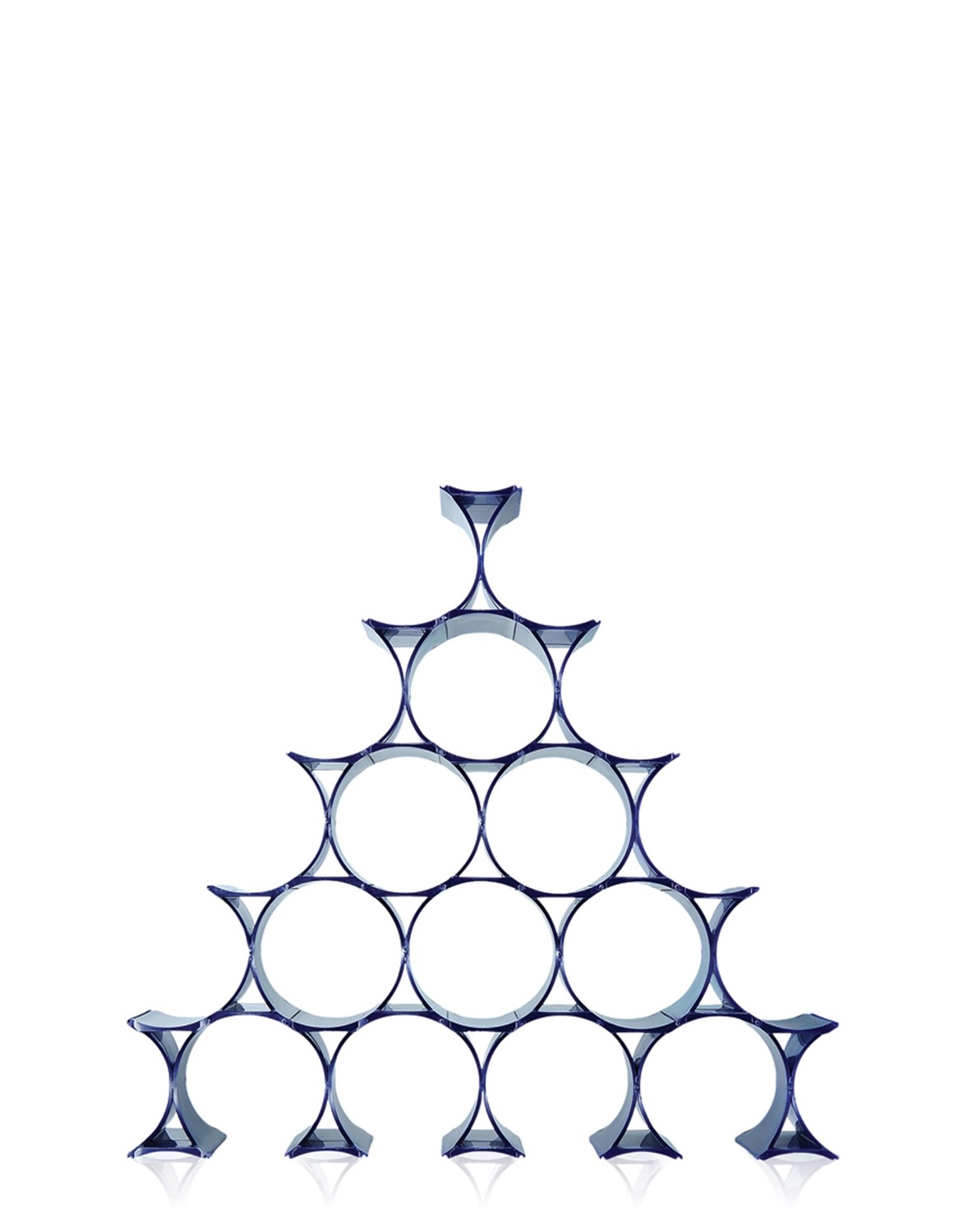 Kartell Infinity Portabottiglie Blu - Design Ron Arad, Polipropilene, Componibile, 14.5x9.5x5.7 cm, Confezione da 16