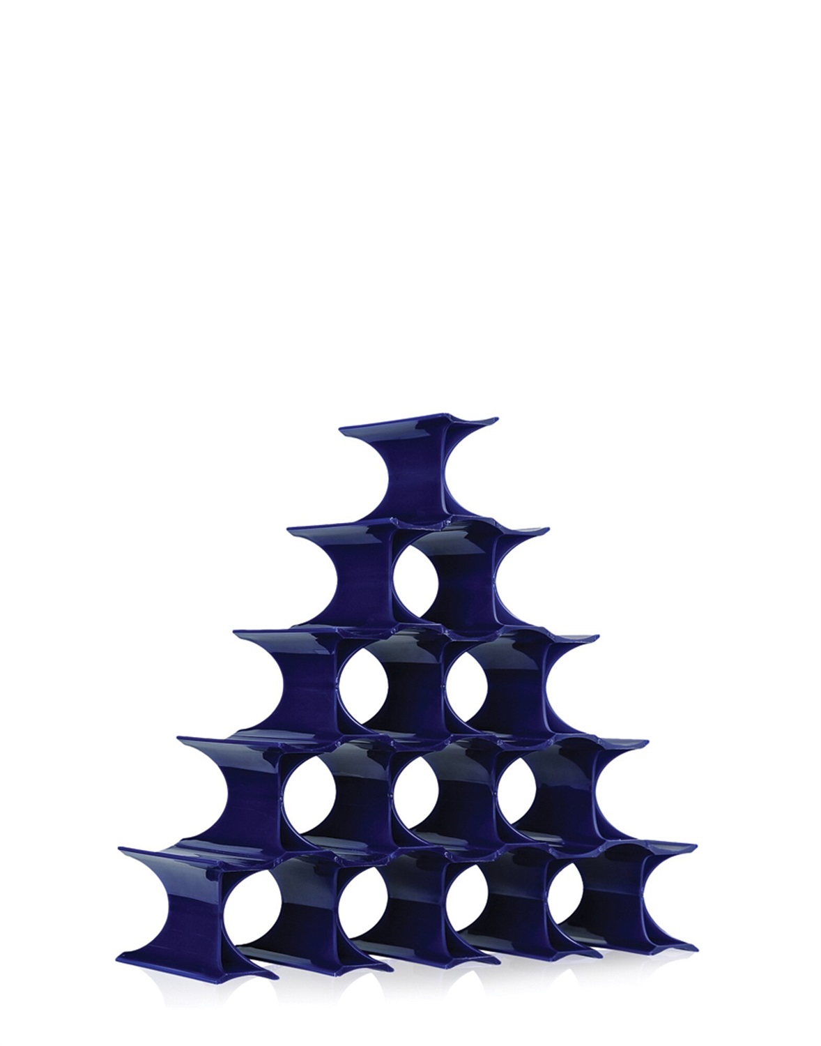 Kartell Infinity Portabottiglie Blu - Design Ron Arad, Polipropilene, Componibile, 14.5x9.5x5.7 cm, Confezione da 16