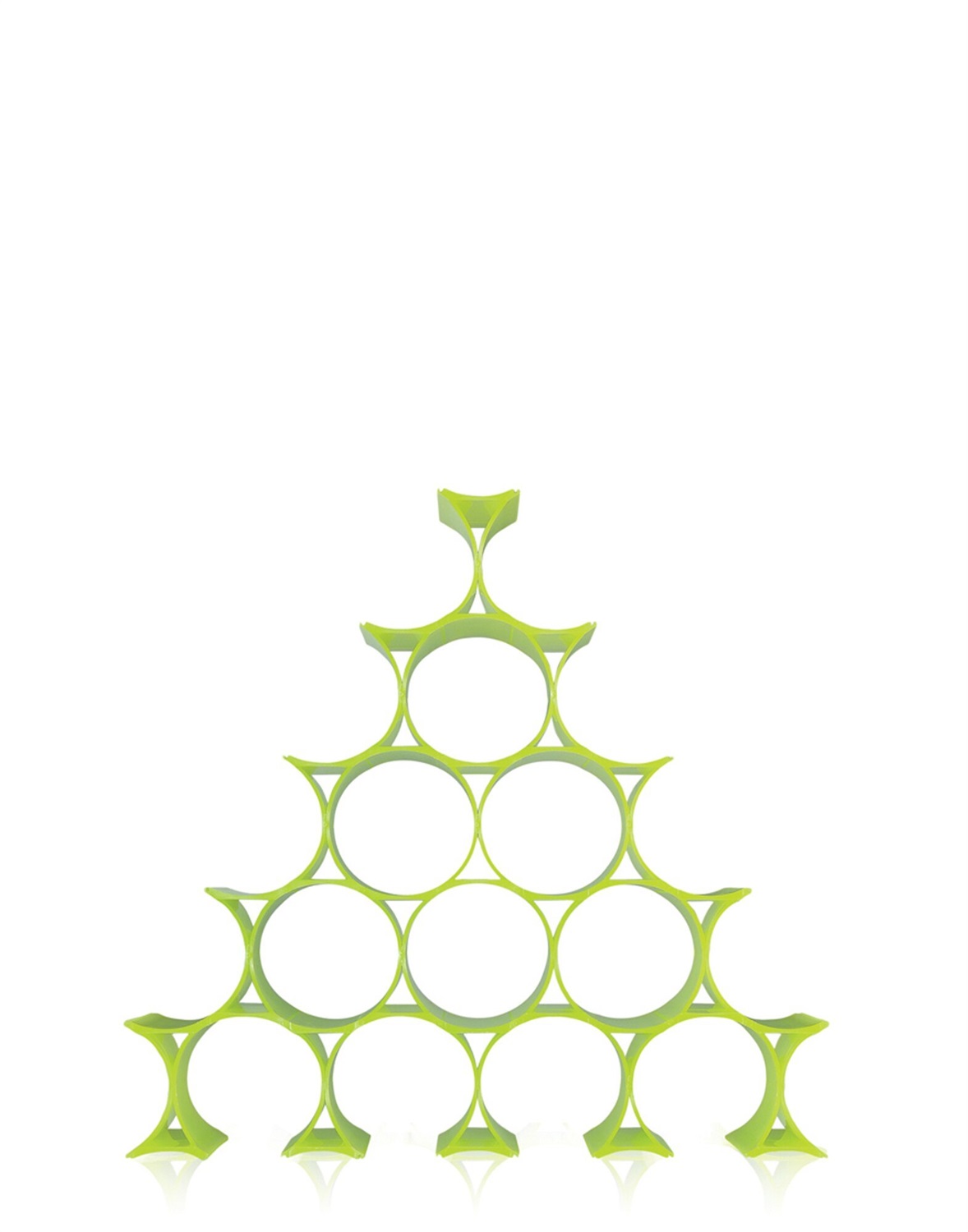 Kartell Infinity Portabottiglie Componibile Giallo/Verde - Design Ron Arad, 14.5x9.5x5.7 cm, Confezione da 16 pz