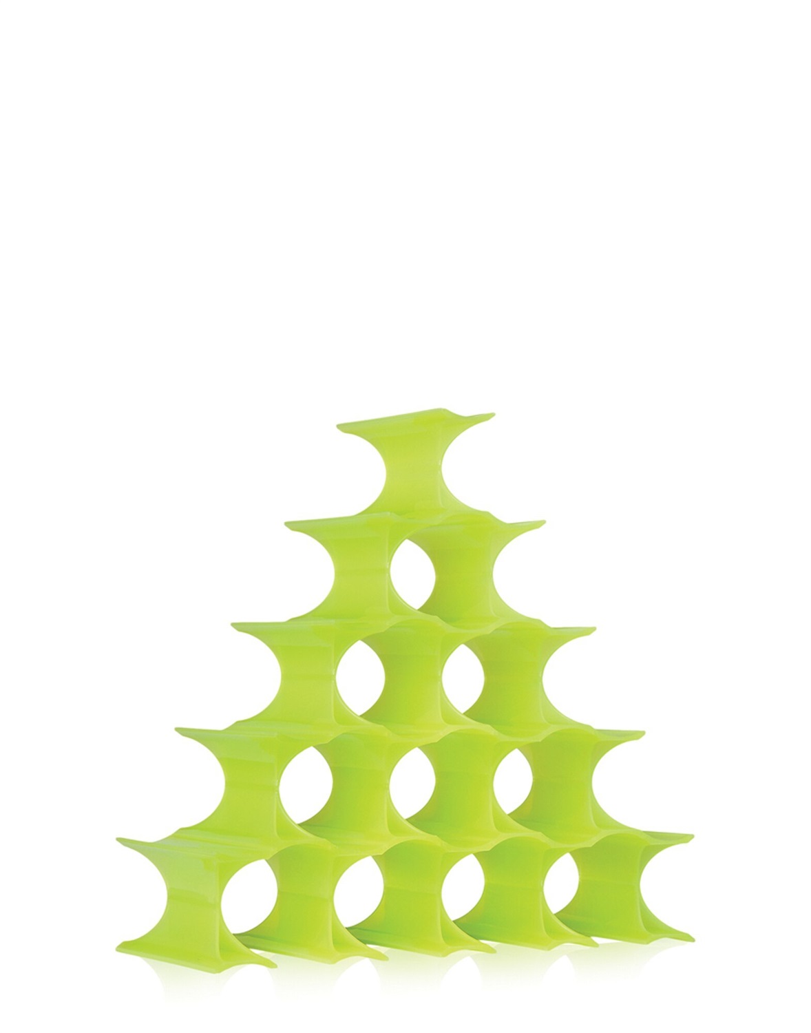 Kartell Infinity Portabottiglie Componibile Giallo/Verde - Design Ron Arad, 14.5x9.5x5.7 cm, Confezione da 16 pz