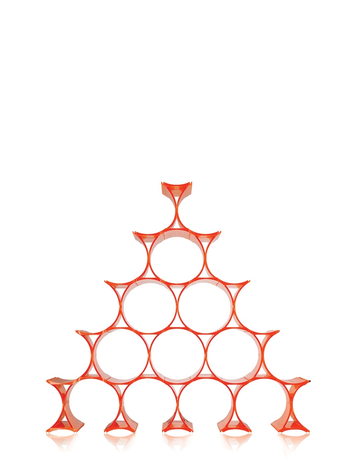 Kartell Infinity Portabottiglie Arancione - Design Ron Arad, Polipropilene, Componibile, 16 Elementi