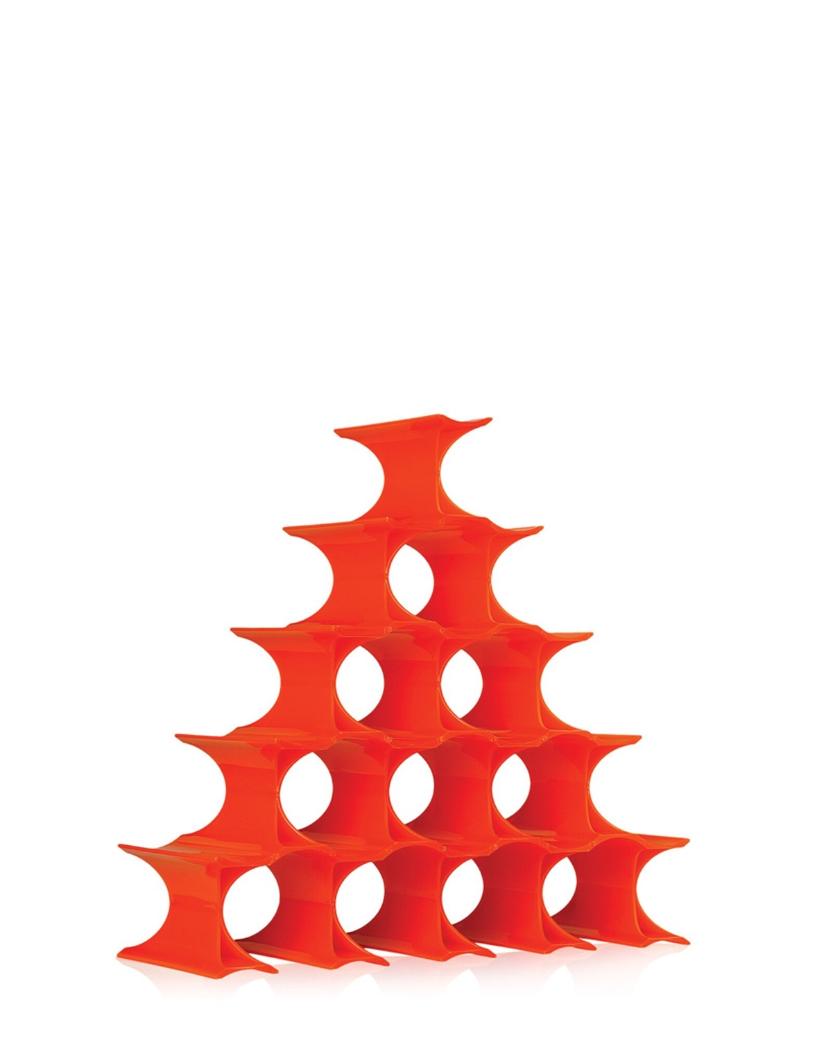 Kartell Infinity Portabottiglie Arancione - Design Ron Arad, Polipropilene, Componibile, 16 Elementi