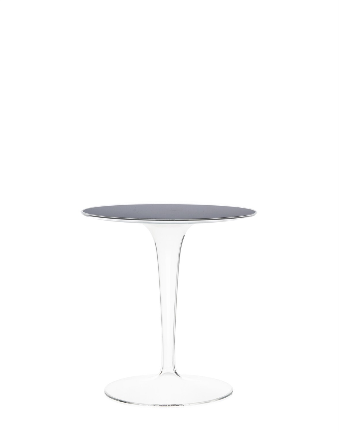 Kartell Tip Top Tavolino in PMMA Nero/Trasparente, 48 x 50 x 48 cm, Design Philippe Starck
