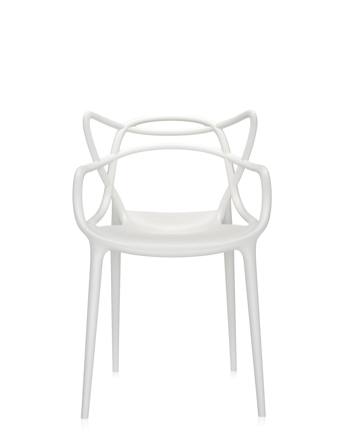 Kartell Masters - Set da 4 sedie impilabili in Tecnopolimero Bianco - Design Philippe Starck