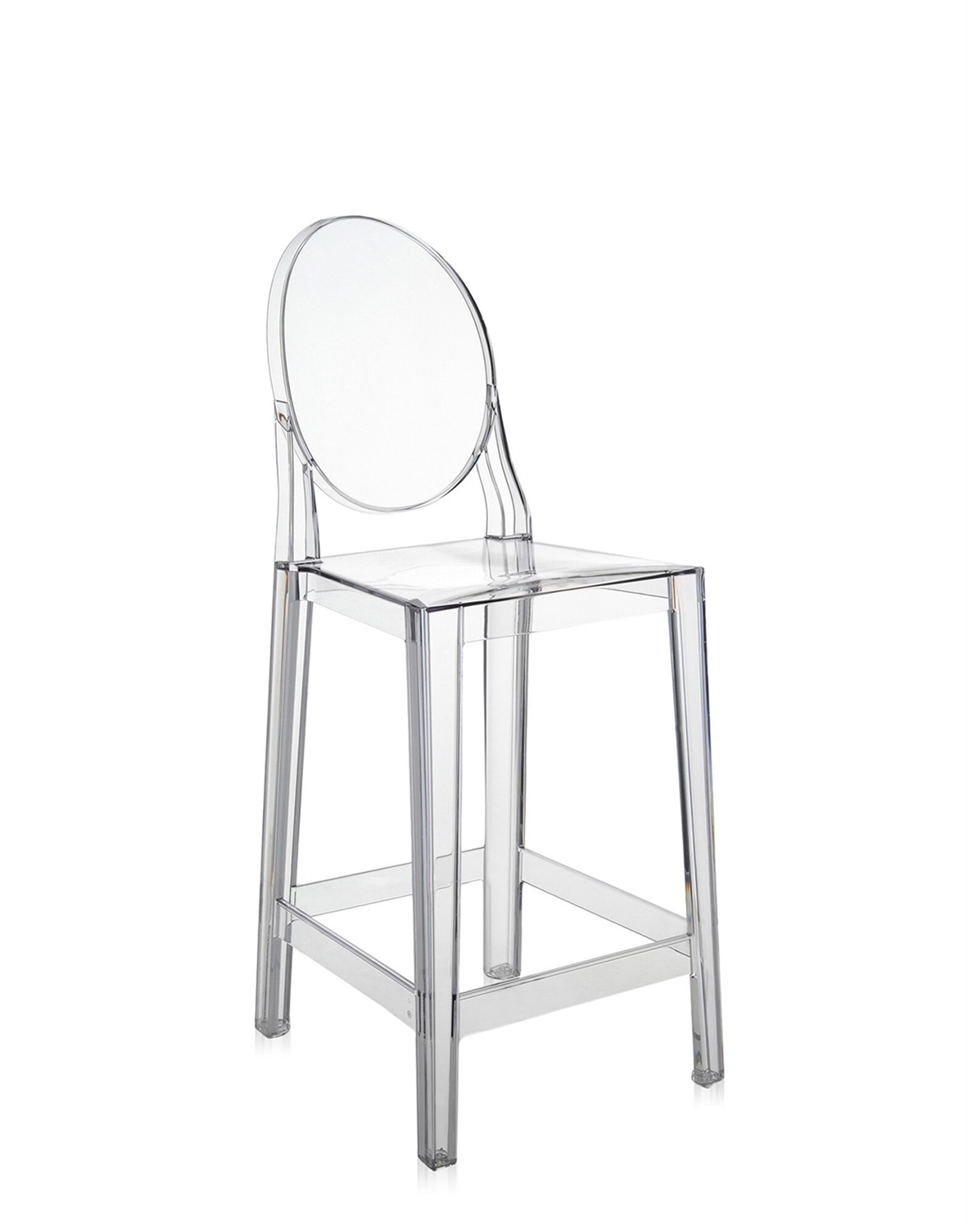 Kartell One More Sgabello - Policarbonato Trasparente o Colorato, Design Philippe Starck, H. 65 cm
